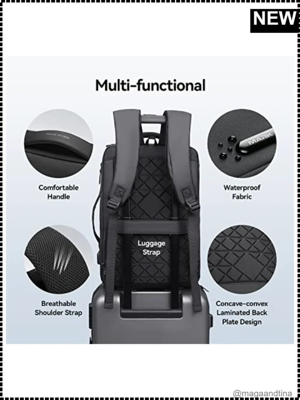 Slim Laptop Backpack 15.6 Inch Waterproof Nylon Business Travel Bag
